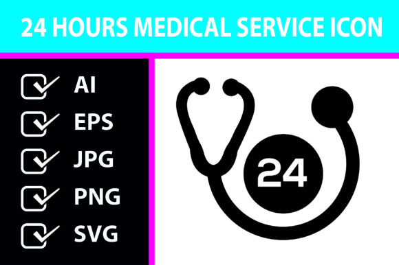 24 Hours Medical Icon: Graphics & Icons Review