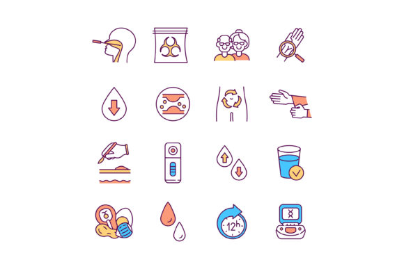 Lab Research & Diagnostics Color Icons Graphics