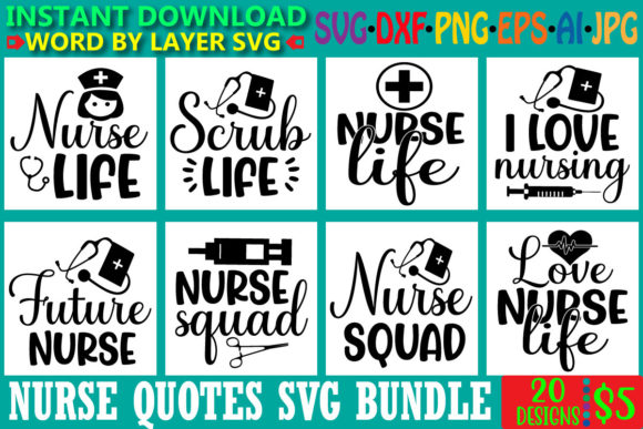 Nurse Quotes SVG Bundle for Pro Designers