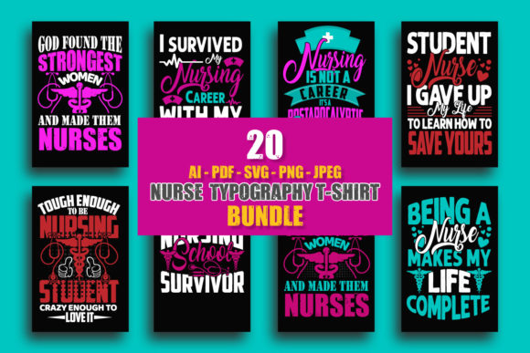 Nurse Typographic T-Shirt Design Bundle Review