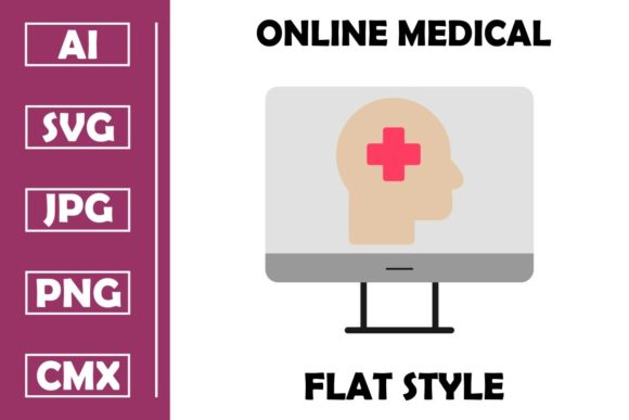 Online Medical Flat Icon Design: Graphics and Icons