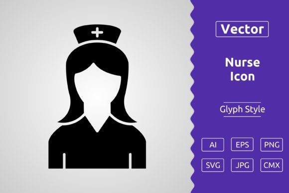 Vector Nurse Glyph Icon: Graphics & Icons